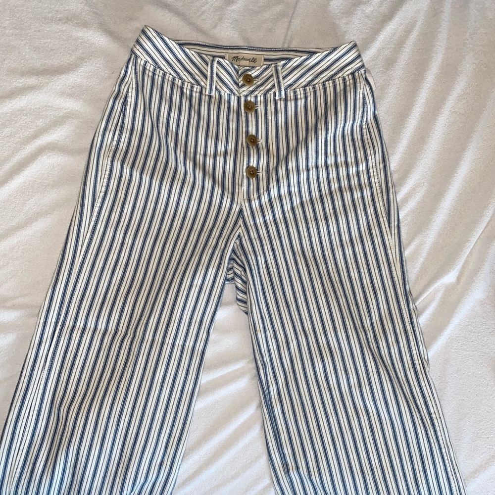 Madewell button-front, wide-leg, cropped pants